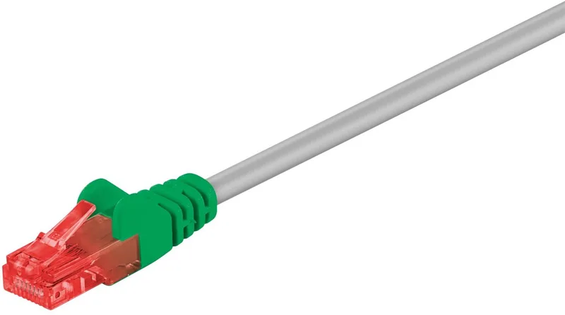 CAT 6 Crossover Patch Cable, U/UTP, grey, green 2 m van Goobay in Groen, Grijs – productfoto