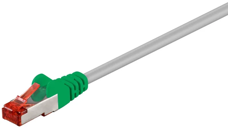 CAT 6 crossoverkabel 1 m, S/FTP, Groen, kopergeleider, halogeenvrije kabelmantel (LSZH), netwerkkabel van Goobay in Grijs – productfoto