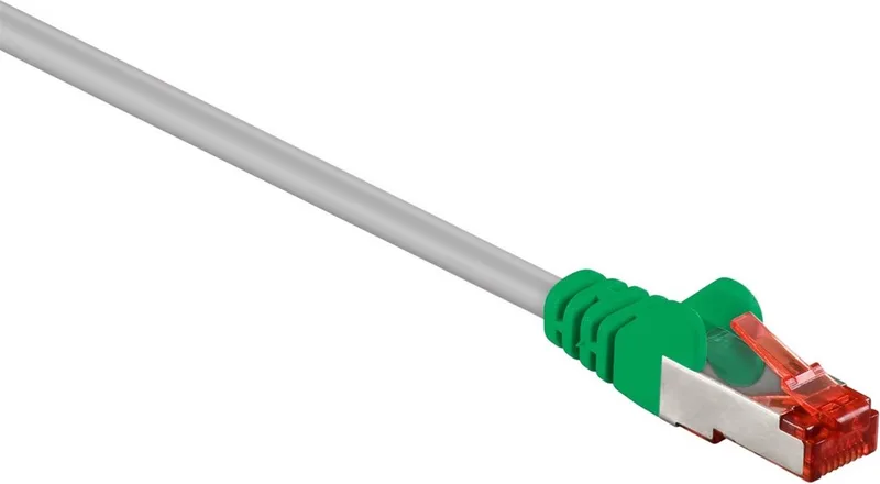 CAT 6 crossoverkabel 2 m, S/FTP, grijs, kopergeleider, halogeenvrije kabelmantel (LSZH), netwerkkabel van Goobay in Groen – productfoto