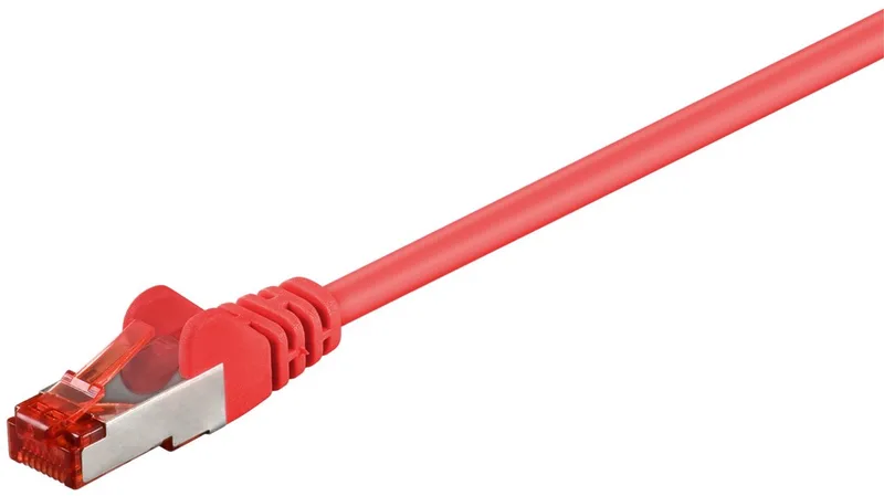 CAT 6 netwerkkabel, S/FTP, 15 m, kopergeleider, halogeenvrije kabelmantel (LSZH) från Goobay i Röd – produktbild
