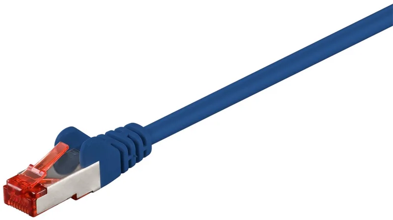 CAT 6 netwerkkabel, S/FTP, 15 m, kopergeleider, halogeenvrije kabelmantel (LSZH) från Goobay i Blå – produktbild
