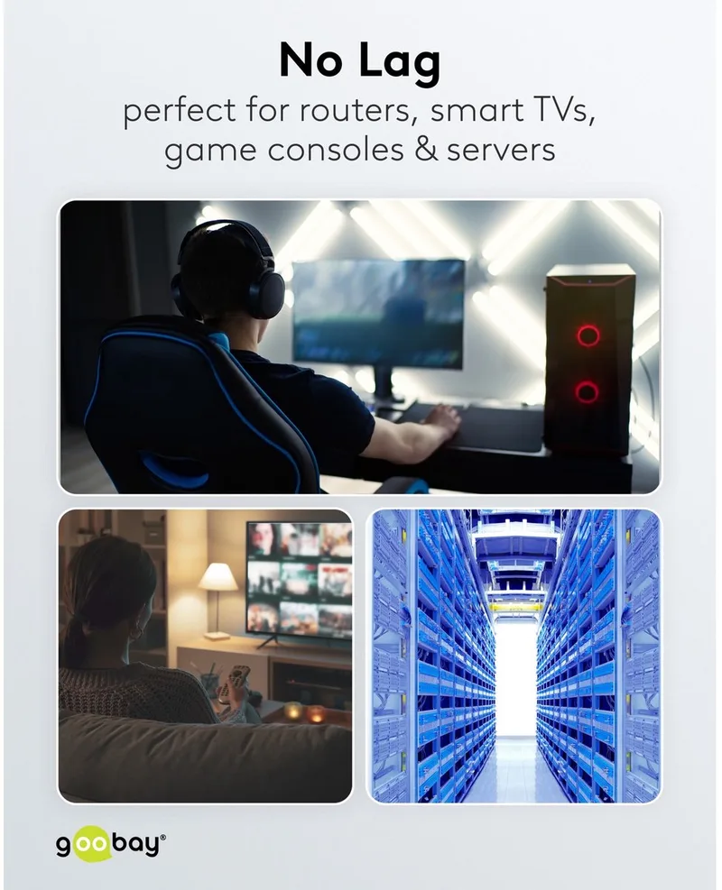CAT 6 netwerkkabel, S/FTP, 3 m, kopergeleider, halogeenvrije kabelmantel (LSZH) van Goobay in Oranje – productfoto