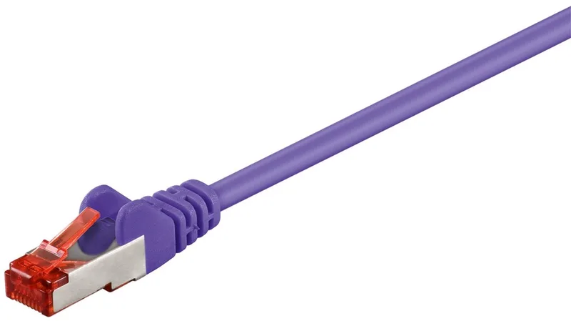 CAT 6 netwerkkabel, S/FTP, 5 m, kopergeleider, halogeenvrije kabelmantel (LSZH) by Goobay in Purple – product photo