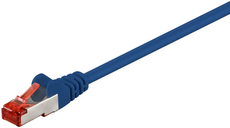 CAT 6 netwerkkabel, S/FTP, 5 m, kopergeleider, halogeenvrije kabelmantel (LSZH) van Goobay in Blauw – productfoto