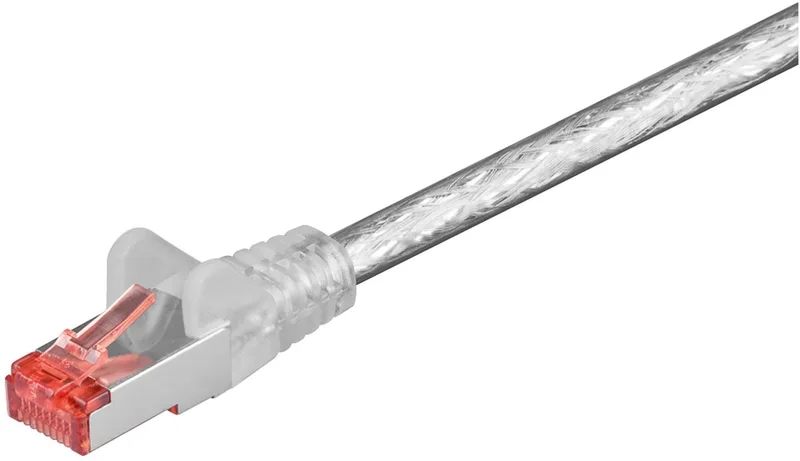 CAT 6 netwerkkabel, S/FTP, 5 m, kopergeleider, halogeenvrije kabelmantel (LSZH) van Goobay in Transparant – productfoto