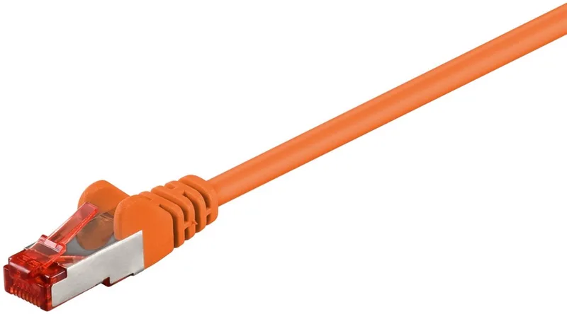 CAT 6 netwerkkabel, S/FTP, 7,5 m, met koper beklede aluminium geleider (CCA) by Goobay in Orange – product photo