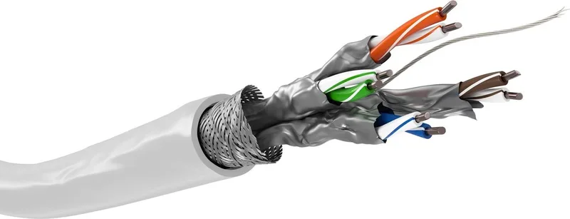 CAT 6 netwerkkabel, S/FTP (PiMF), CCA, AWG 23/1, PVC von Goobay in Weiß – Produktfoto