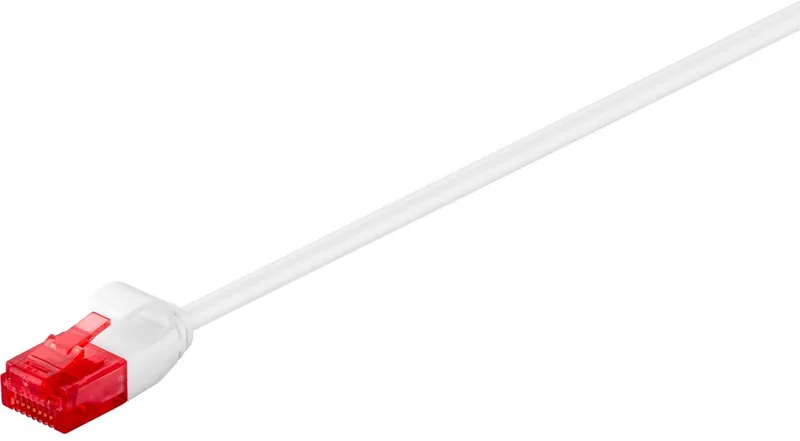 CAT 6 netwerkkabel slim 2 m, U/UTP, koperen geleider från Goobay i Vit – produktbild