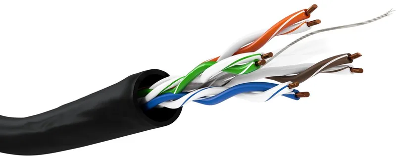 CAT 6 Outdoor netwerkkabel, U/UTP, CU, AWG 23/1 (solid), PE PE, UV-bestendig, 100 m, buitenkabel by Goobay in Black – product photo