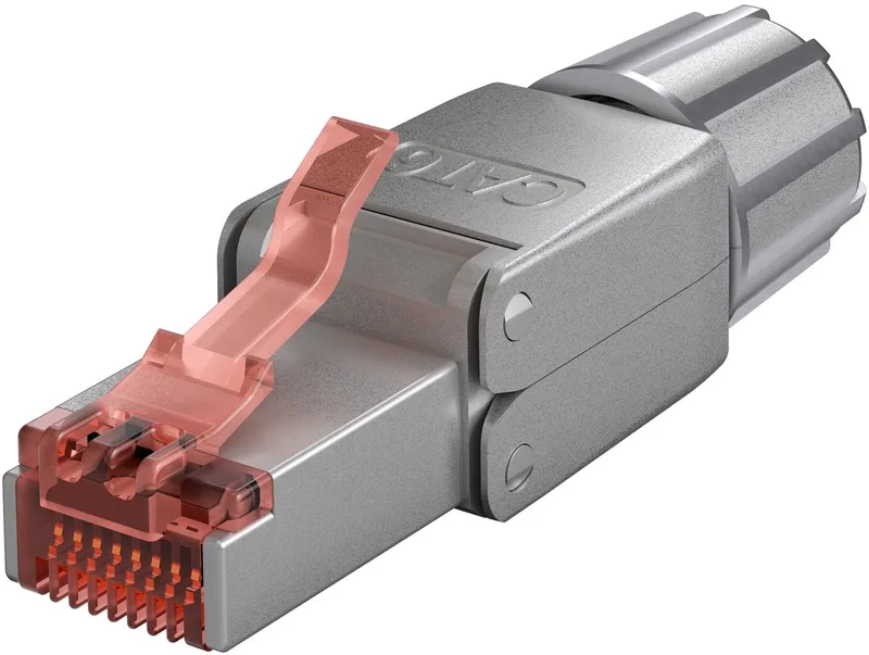 CAT 6 RJ45-connector afgeschermd STP, voor montage zonder gereedschap van Goobay in Metaal – productfoto