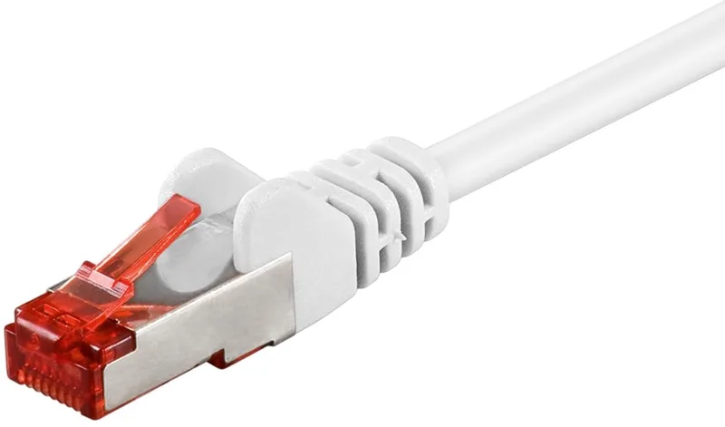 CAT 6 S/FTP Netwerkkabel 0.25m Wit - Gigabit Ethernet de Goobay – photo produit