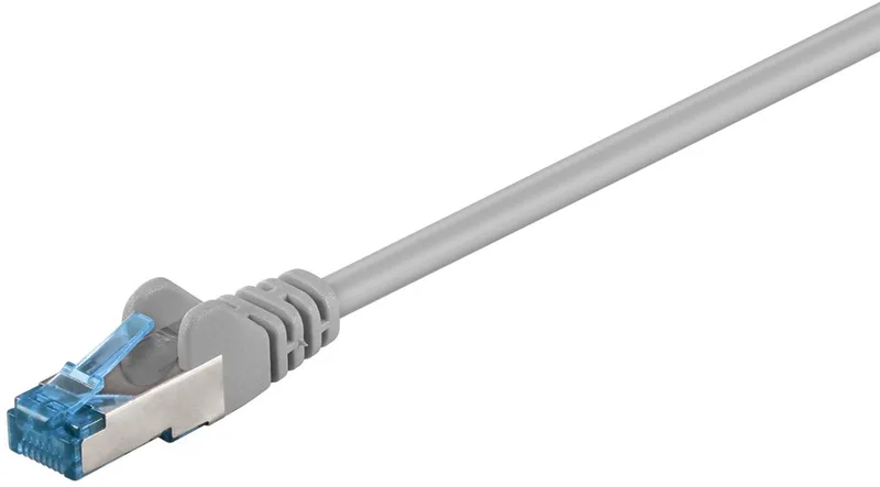 CAT 6a netwerkkabel 0,25 m S/FTP met kopergeleider en LSZH-mantel, RJ45-connectoren met 3µ vergulde contactoppervlakken by Goobay in Grey – product photo
