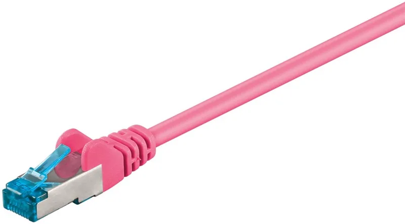 CAT 6a netwerkkabel, S/FTP, 5 m, koperen geleider, halogeenvrije kabelmantel (LSZH) de Goobay en Magenta – photo produit
