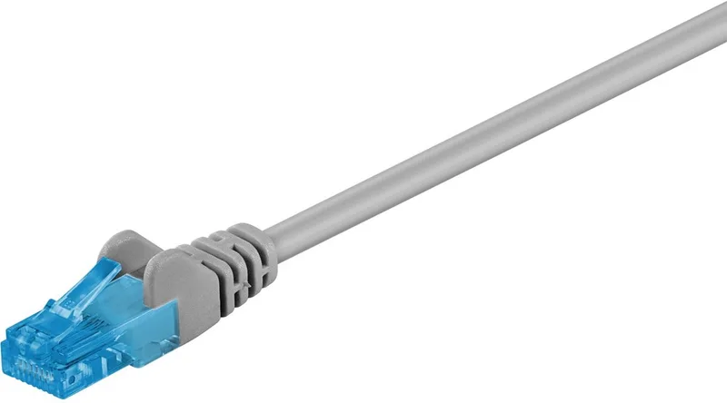 CAT 6a netwerkkabel U/UTP 50 cm kopergeleider met LSZH-mantel en RJ45-connectoren met vergulde contacten voor snelle netwerkverbinding de Goobay en Gris – photo produit