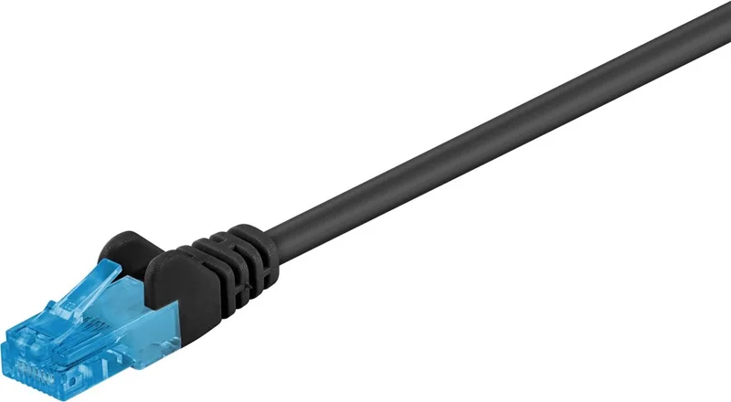 CAT 6a netwerkkabel, U/UTP, kopergeleider, halogeenvrije kabelmantel (LSZH), 1,5 m by Goobay in Black – product photo