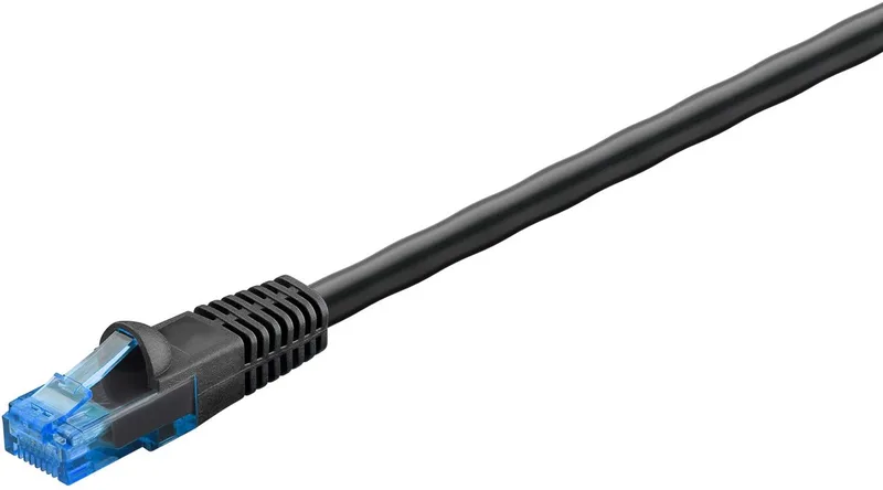 CAT 6a netwerkkabel voor buiten U/UTP Koper met dubbele PE-mantel 60 m von Goobay in Schwarz – Produktfoto