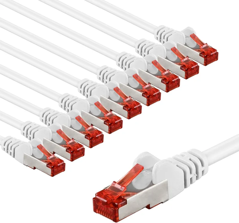 CAT6 Netwerkkabel 10x 1m - S/FTP LSZH - 10 Gbit/s Wit van Goobay – productfoto