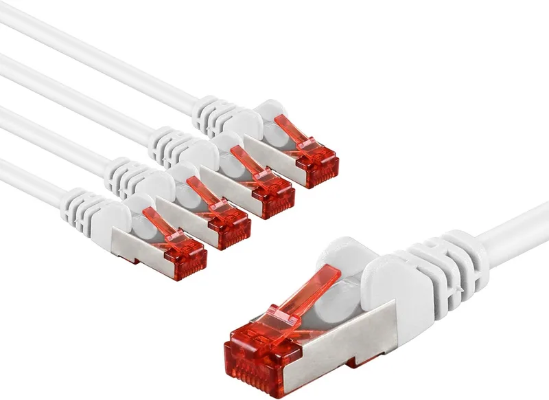 CAT6 Netwerkkabel S/FTP 5x5m Wit - 10 Gbit/s by Goobay – product photo
