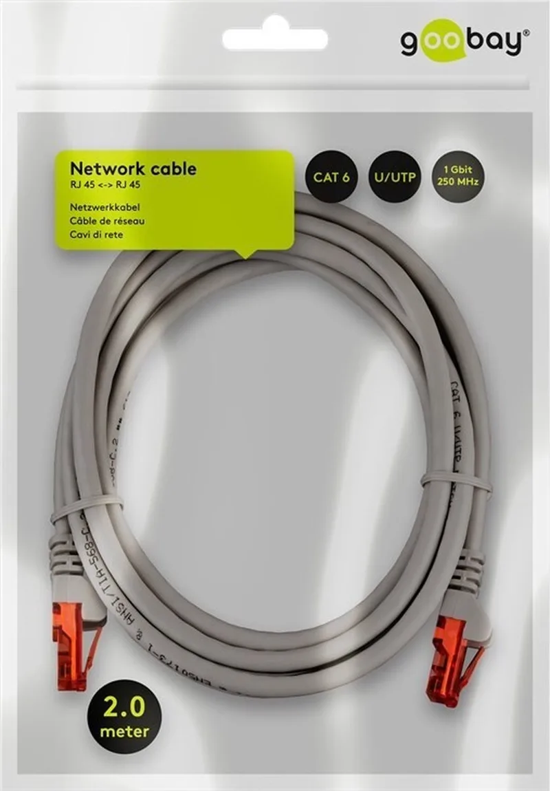 CAT6 UTP kabel 2 meter by Goobay in Grey – product photo