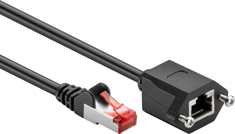 F/UTP CAT6 Gigabit netwerk verlengkabel / 1 meter by Goobay in Black – product photo