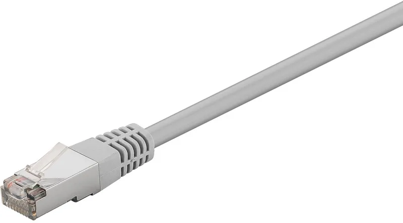 Goobay 0,5 m CAT 5e netwerkkabel, F/UTP, CCA-geleider, vergulde RJ45-stekkers zonder vergrendelingsbescherming fra Goobay i Grå – produktbillede