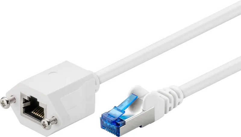 S/FTP CAT6a 10 Gigabit netwerk verlengkabel / LSZH - 0,50 meter de Goobay en Blanc – photo produit