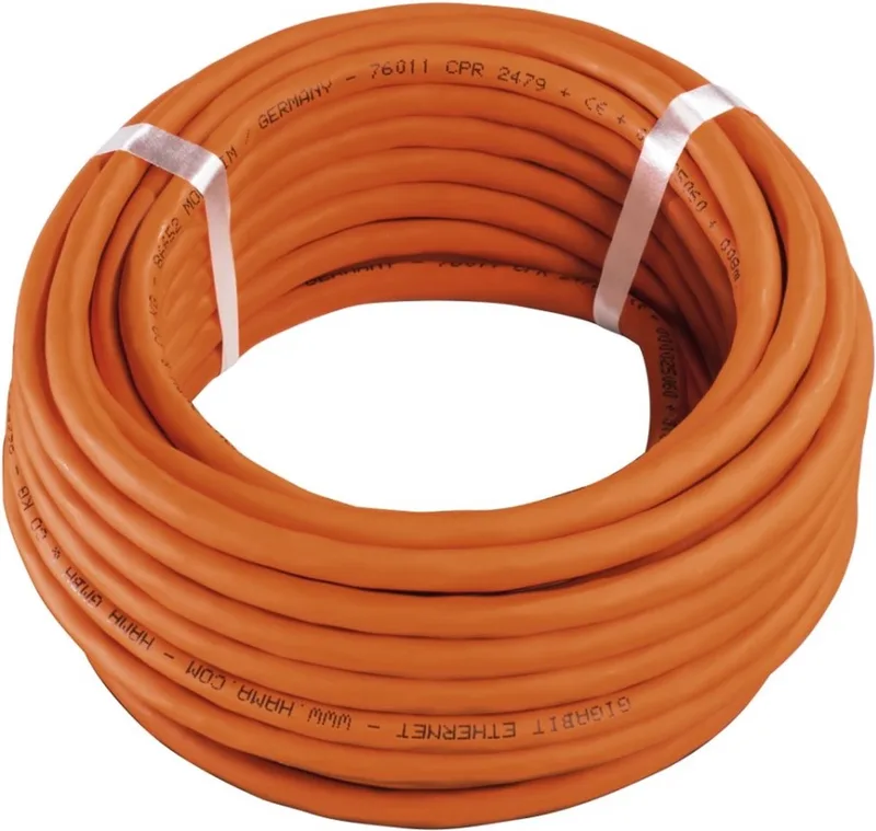 CAT-7-netwerkkabel PIMF, koper, halogeenvrij (LSZH), 25 m rol by Hama in Orange – product photo