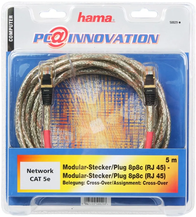 GoldLine netwerkkabel 5m Cross-Over Cat5 by Hama in Gold – product photo