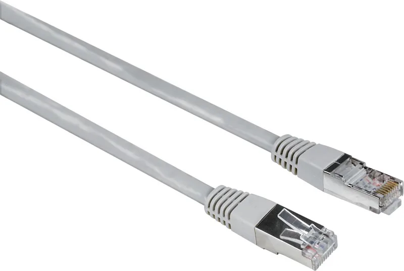 Hama 00200919 RJ45 Netwerkkabel, patchkabel CAT 5e F/UTP 15.00 m PVC-mantel, Verdraaide paren 1 stuk(s) van Hama in Grijs – productfoto