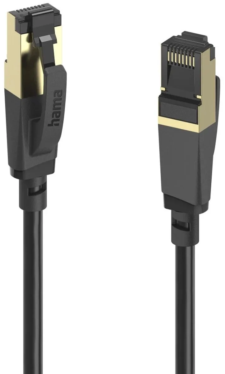 Hama 00202001 RJ45 Netwerkkabel, patchkabel CAT 8 S/FTP 1.5 m 1 stuk(s) by Hama in Black – product photo