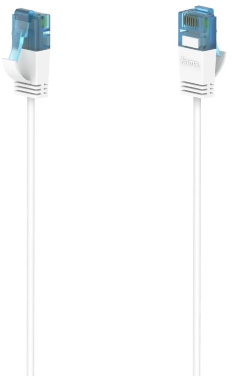 Netwerkkabel Flexi-Slim CAT-6a 10 Gbit/s U/UTP 0,75 M de Hama en Blanc – photo produit