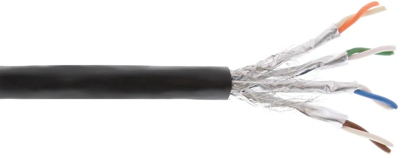 CAT7a S/FTP outdoor installatiekabel - 50 meter van InLine in Zwart – productfoto