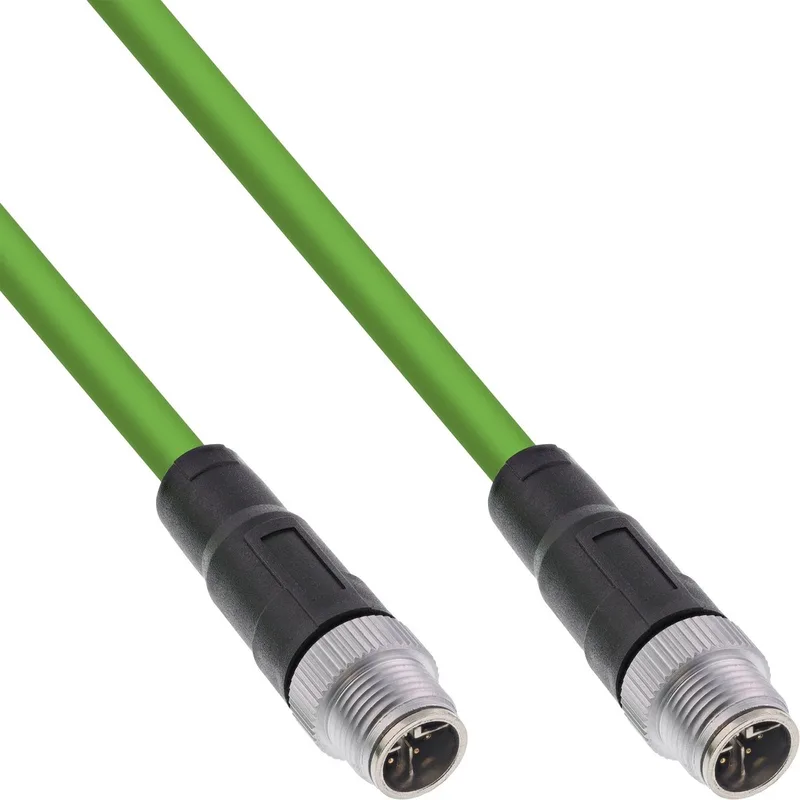 M12 8-pins X-gecodeerde industriële netwerkkabel | CAT6a | PUR | 5 meter von InLine in Grün – Produktfoto