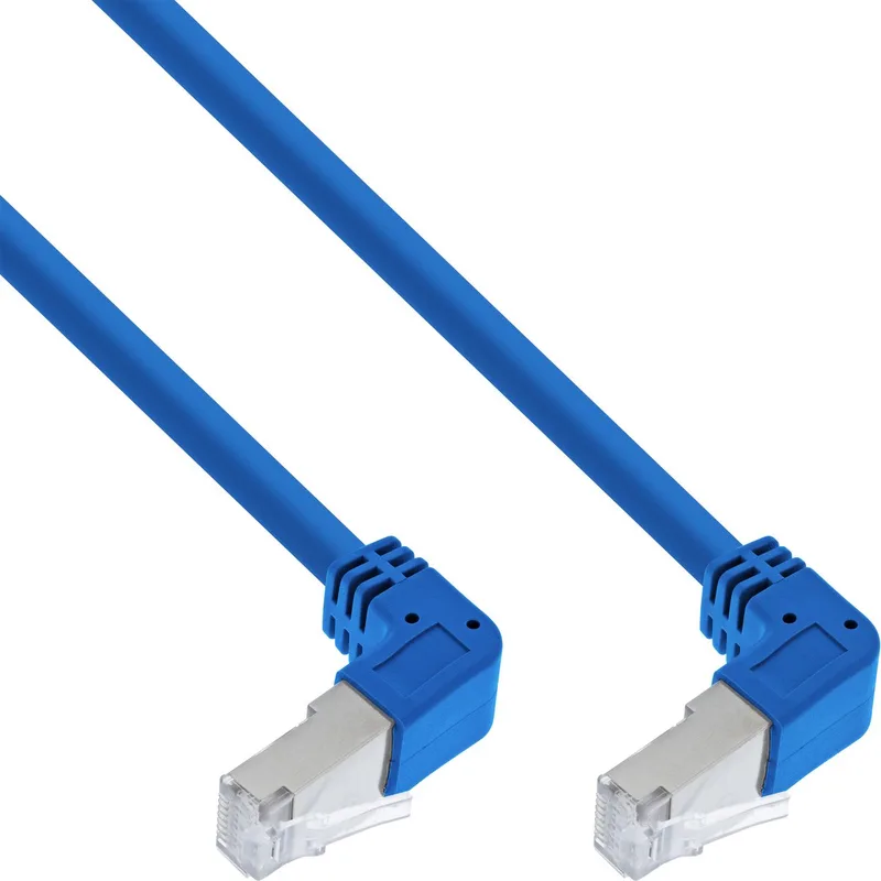 Patchkabel 2-zijdig haaks, S/FTP, Cat.6, 250MHz, 1,6m von InLine in Blau – Produktfoto