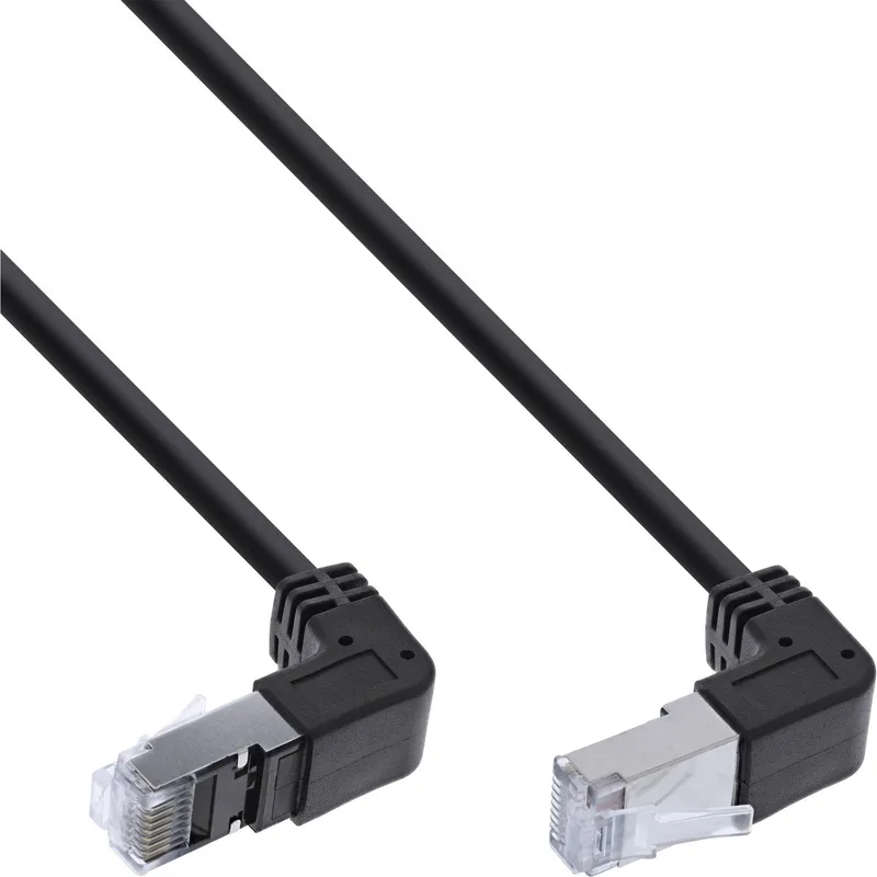 Patchkabel boven/onder haaks, S/FTP (PiMf), Cat.6, 2,36m de InLine en Noir – photo produit