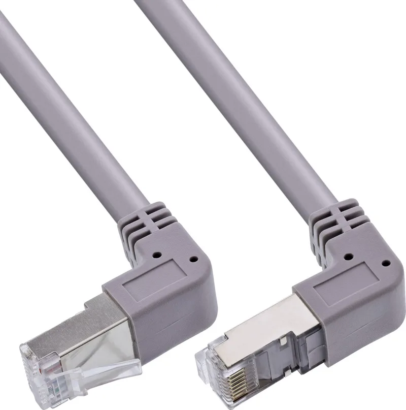 Patchkabel oben/unten gewinkelt, S/FTP (PiMf), Cat.6, PVC, grau, 1,22m by InLine in Grey – product photo