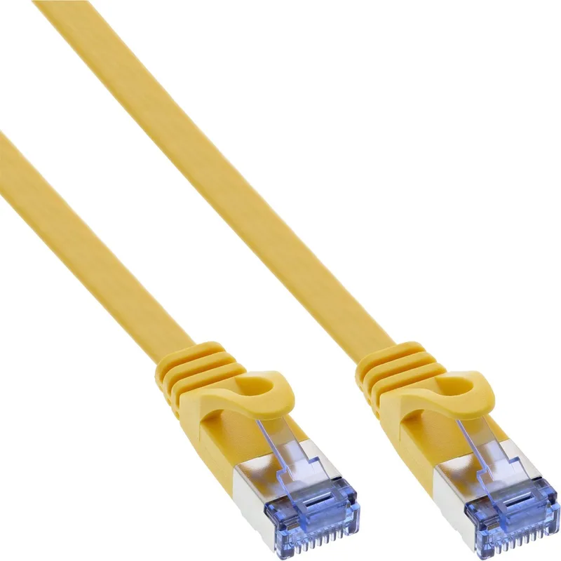 Patchkabel plat, U/FTP, Cat.6A, 1 m från InLine i Gul – produktbild