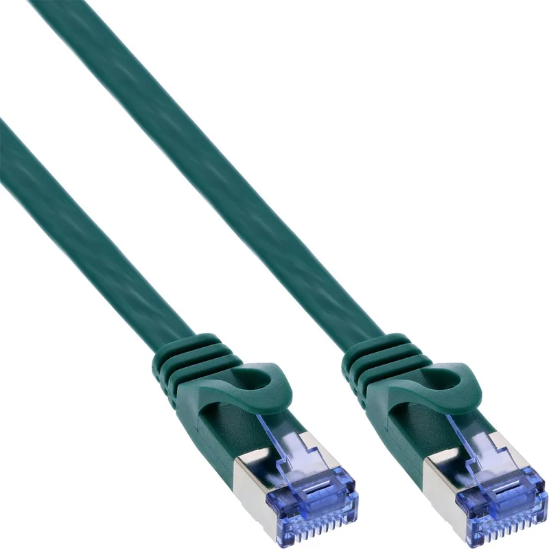 Patchkabel plat, U/FTP, Cat.6A, 7 m by InLine in Green – product photo