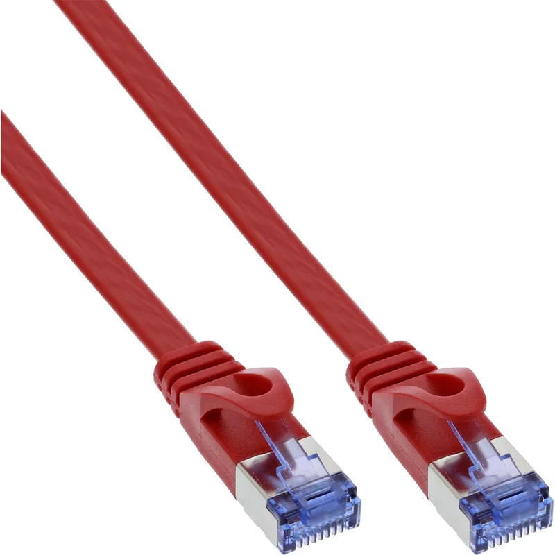 Patchkabel plat, U/FTP, Cat.6A, 7 m van InLine in Rood – productfoto