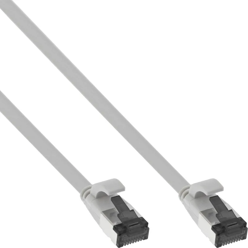 Patchkabel plat, U/FTP, Cat.8.1, TPE halogeenvrij, 0,3m van InLine in Grijs – productfoto