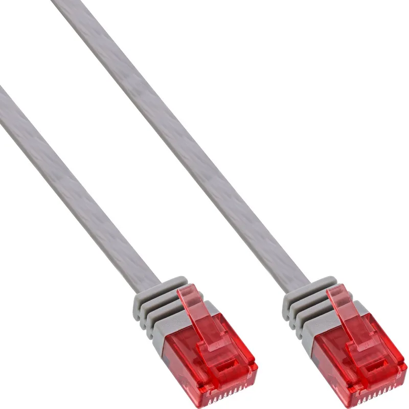 Patchkabel plat, U/UTP, Cat.6, 1,5m från InLine i Grå – produktbild