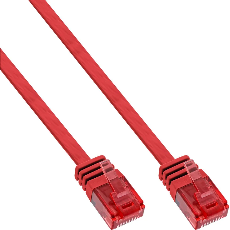 Patchkabel plat, U/UTP, Cat.6, 10m by InLine in Red – product photo