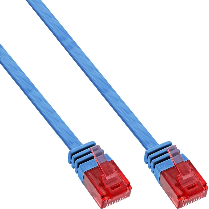 Patchkabel plat, U/UTP, Cat.6, 15m by InLine in Blue – product photo