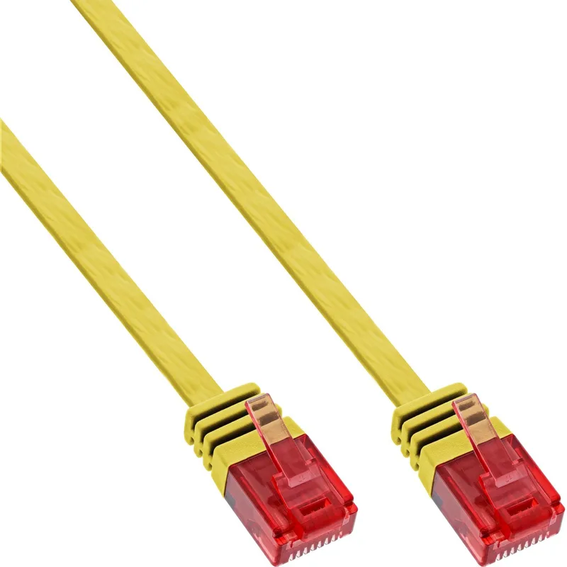 Patchkabel plat, U/UTP, Cat.6, 3m från InLine i Gul – produktbild