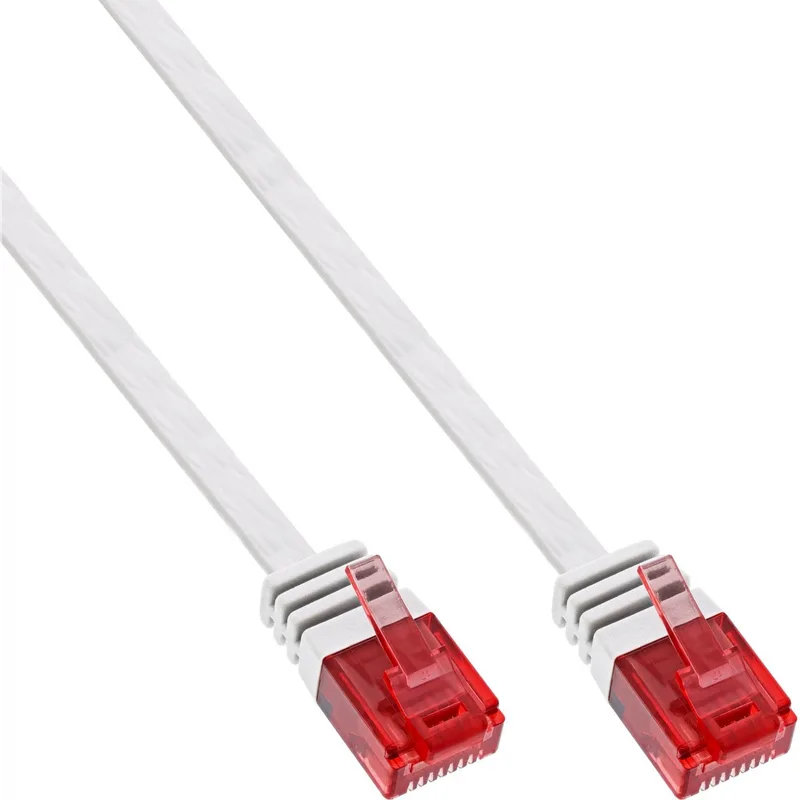 Patchkabel plat, U/UTP, Cat.6, 5m från InLine i Vit – produktbild