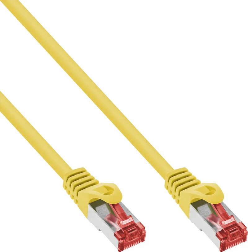 Patchkabel, S/FTP (PiMf), Cat.6, 250 MHz, PVC, CCA, 0,3m från InLine i Gul – produktbild