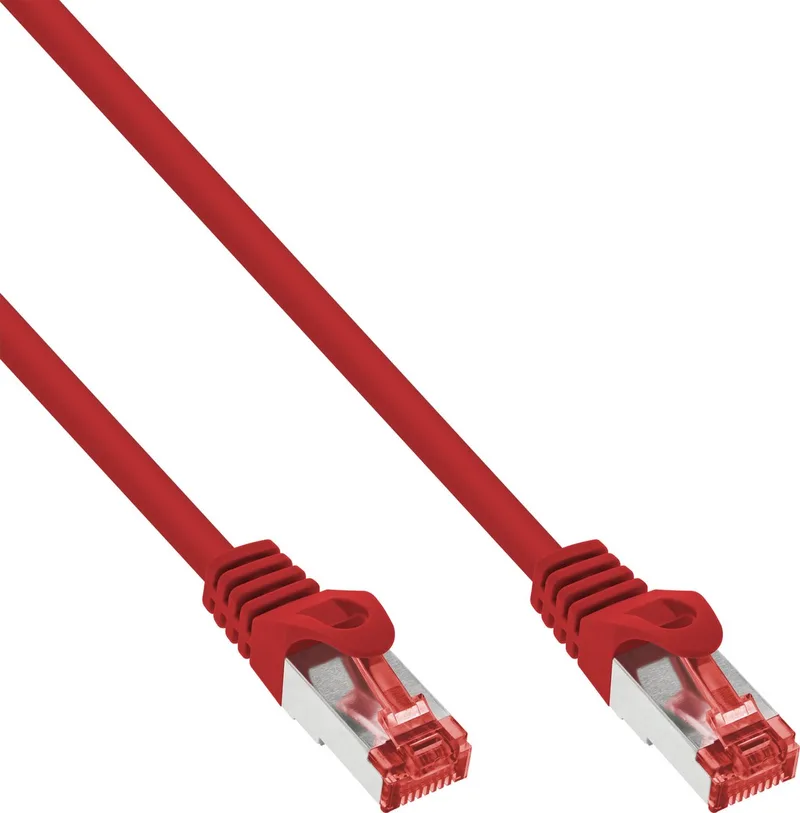 Patchkabel, S/FTP (PiMf), Cat.6, 250 MHz, PVC, CCA, 0,5m van InLine in Rood – productfoto