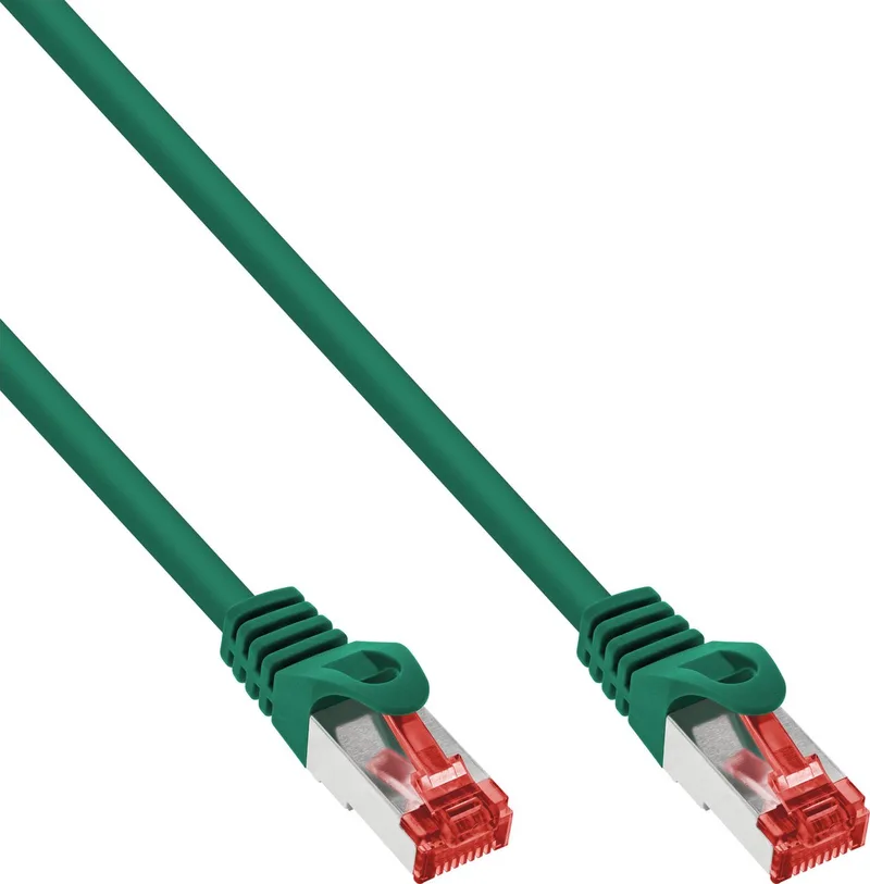Patchkabel, S/FTP (PiMf), Cat.6, 250 MHz, PVC, koper, 7,5m från InLine i Grön – produktbild