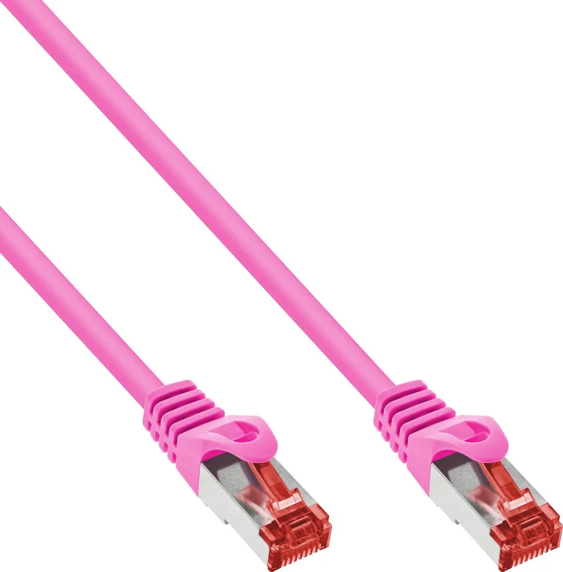 Patchkabel, S/FTP (PiMf), Cat.6, 250 MHz, PVC, koper, 7,5m van InLine in Roze – productfoto