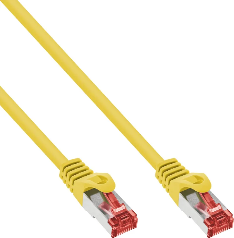 Patchkabel, S/FTP (PiMf), Cat.6, halogeenvrij, koper, geel, 0,3m de InLine – photo produit